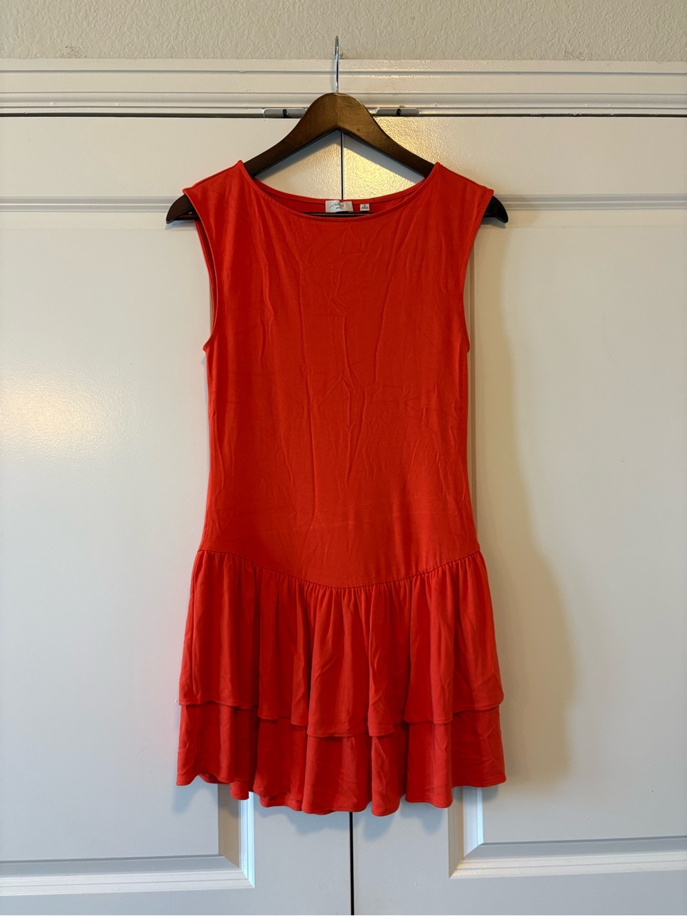 Wilfred Red Sleeveless Tiered Hem Dress
